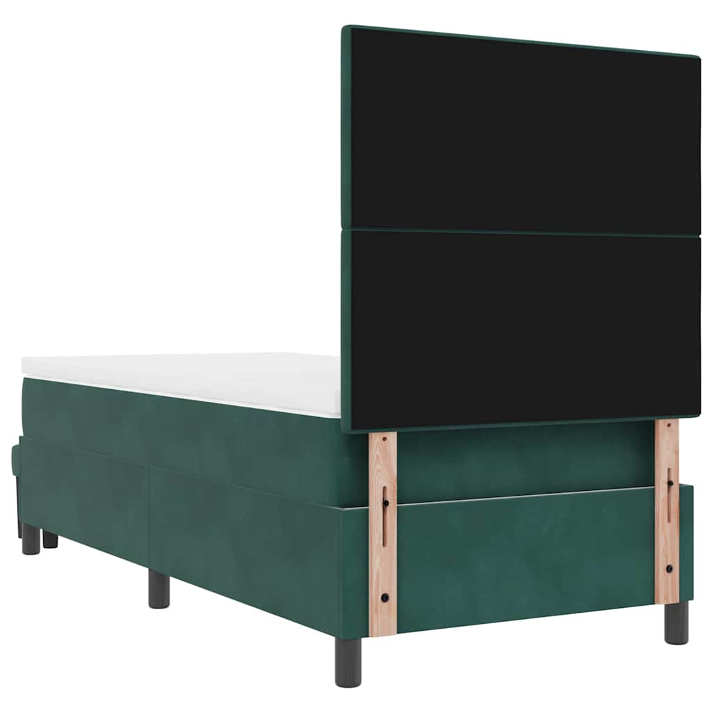 Letto a molle con testiera Verde scuro 200 x 90 cm Velluto | homemem39