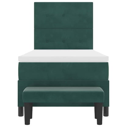 Letto a molle con testiera Verde scuro 200 x 90 cm Velluto | homemem39