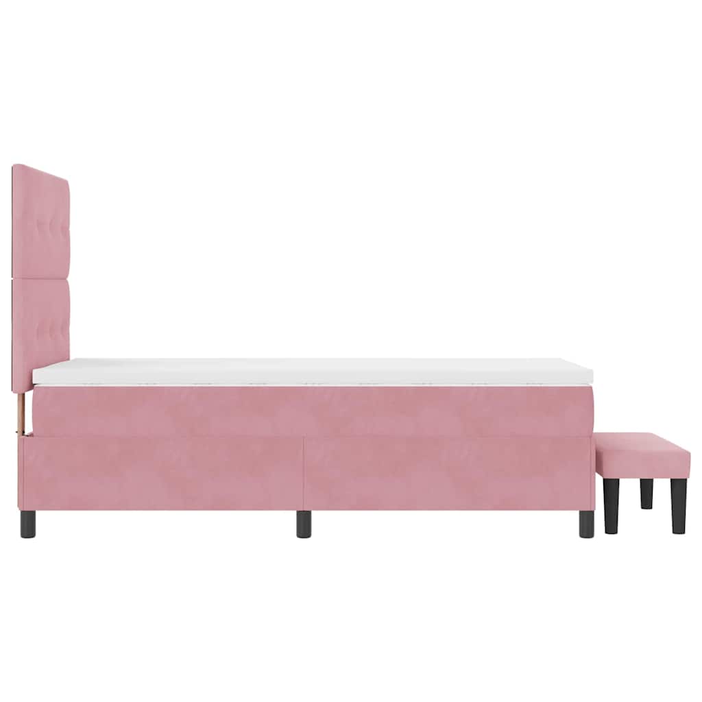 Letto a molle con testiera Rosa 200 x 90 cm Velluto | homemem39