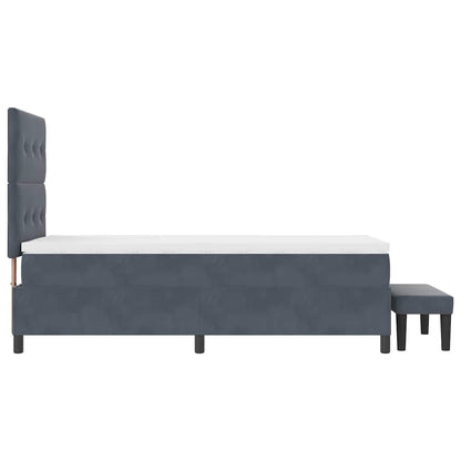 Letto a molle con testiera Grigio scuro 200 x 100 cm Velluto | homemem39
