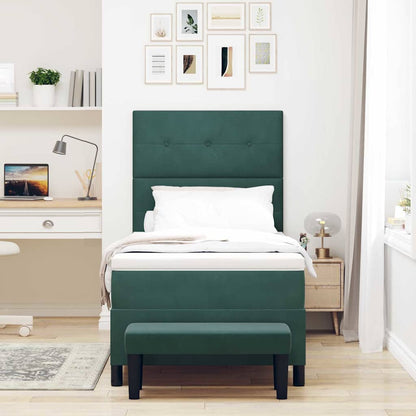 Letto a molle con testiera Verde scuro 200 x 100 cm Velluto | homemem39