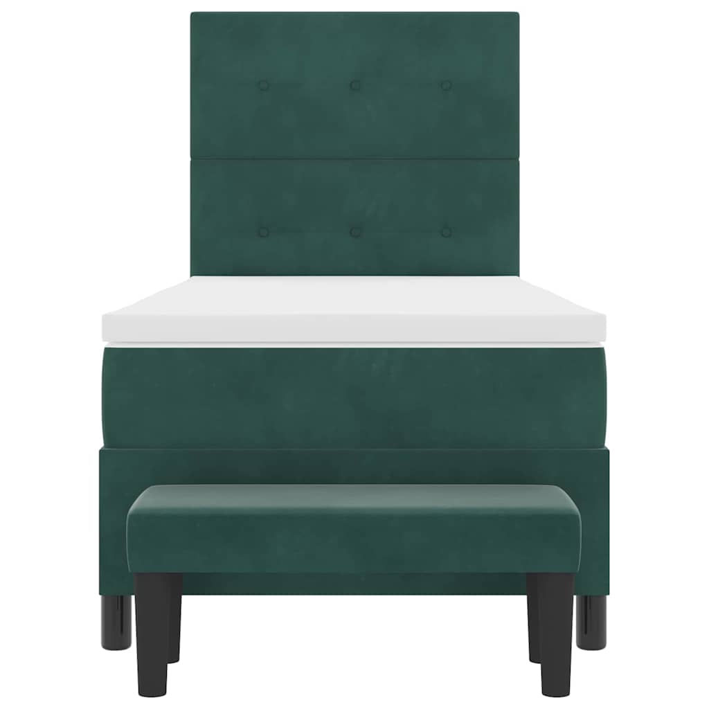 Letto a molle con testiera Verde scuro 200 x 100 cm Velluto | homemem39