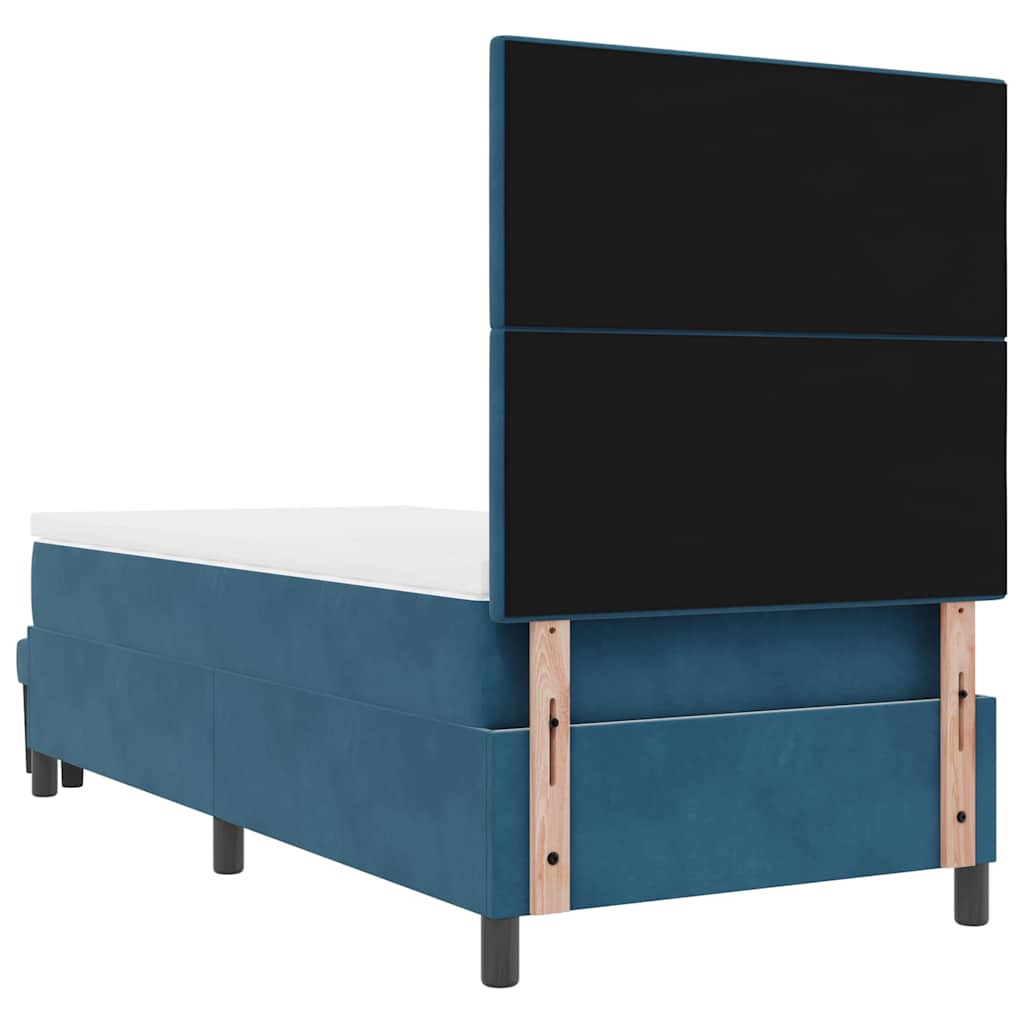 Letto a molle con cuscino Blu scuro 200 x 100 cm Velluto | homemem39