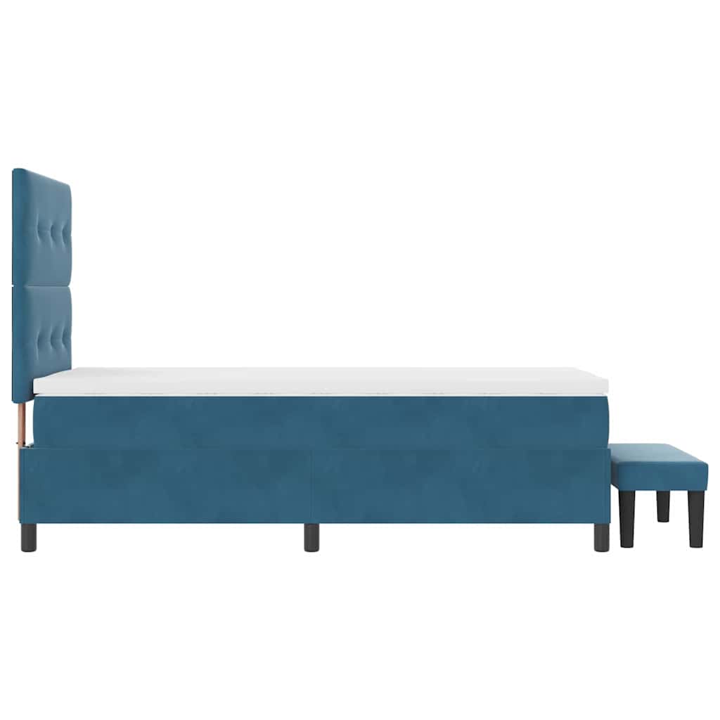 Letto a molle con cuscino Blu scuro 200 x 100 cm Velluto | homemem39