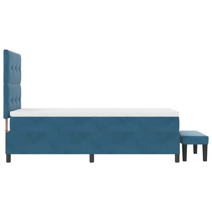Letto a molle con cuscino Blu scuro 200 x 100 cm Velluto | homemem39