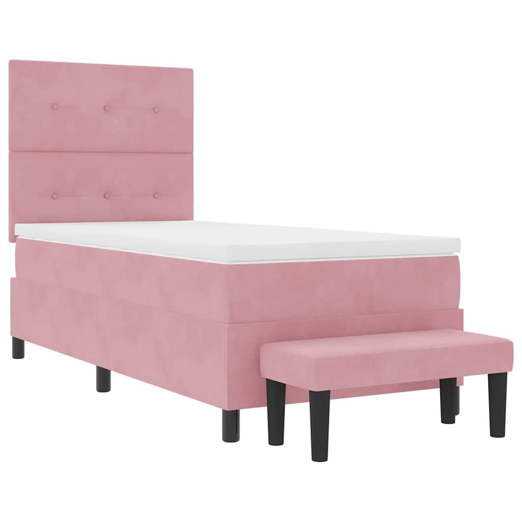 Letto a molle con testiera Rosa 200 x 100 cm Velluto | homemem39