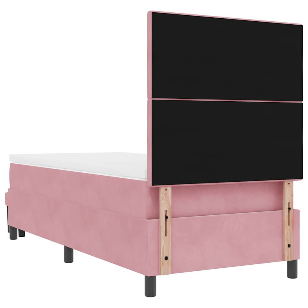Letto a molle con testiera Rosa 200 x 100 cm Velluto | homemem39