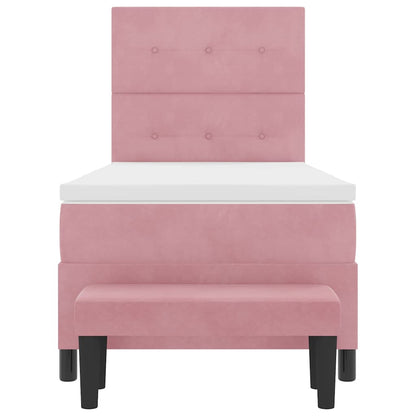 Letto a molle con testiera Rosa 200 x 100 cm Velluto | homemem39