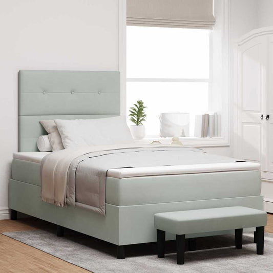 Letto a molle con testiera Grigio chiaro 190 x 120 cm Velluto | homemem39
