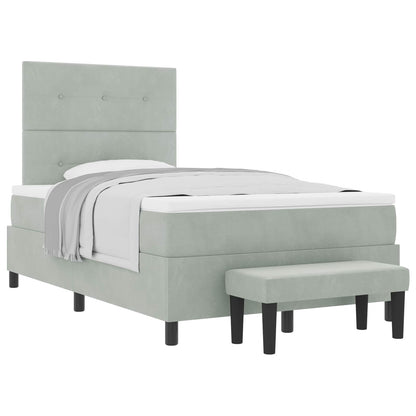 Letto a molle con testiera Grigio chiaro 190 x 120 cm Velluto | homemem39