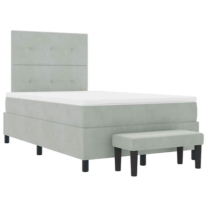 Letto a molle con testiera Grigio chiaro 190 x 120 cm Velluto | homemem39