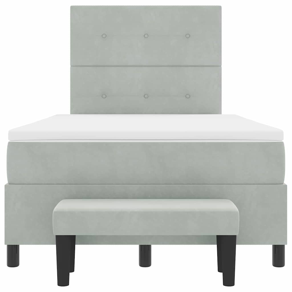 Letto a molle con testiera Grigio chiaro 190 x 120 cm Velluto | homemem39