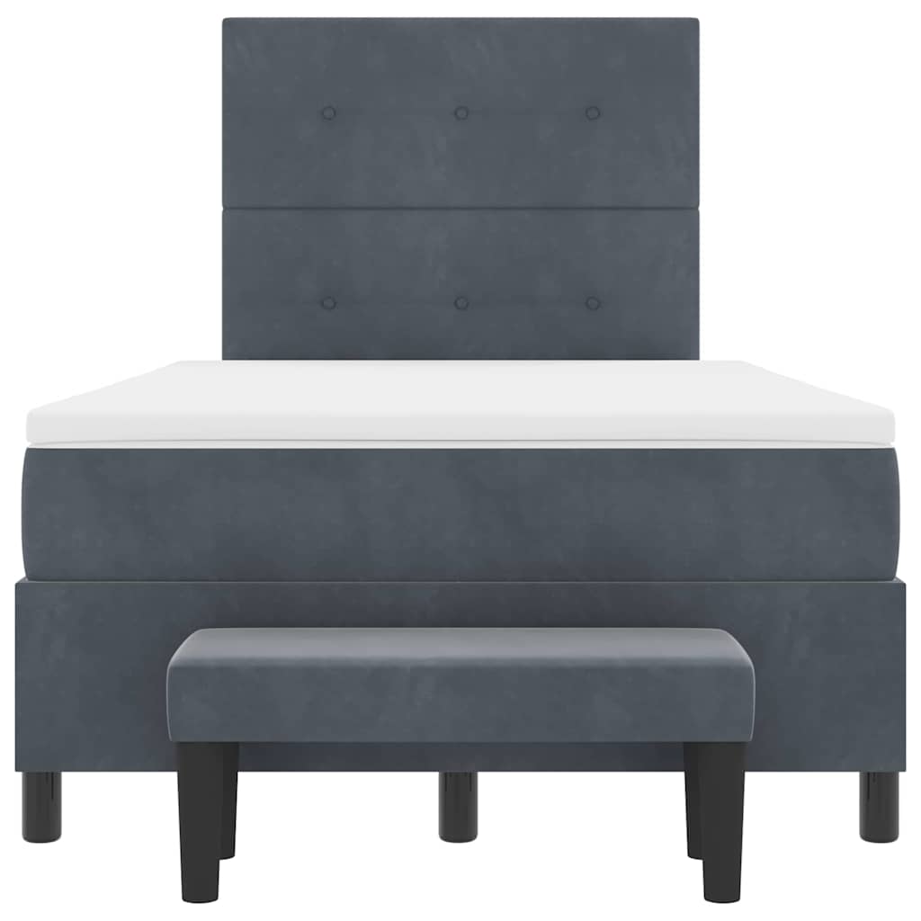 Letto a molle con testiera Grigio scuro 190 x 120 cm Velluto | homemem39