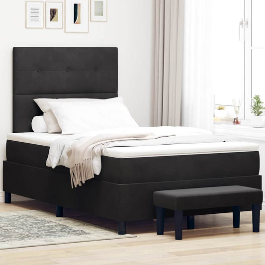 Letto a molle con testiera Nero 190 x 120 cm Velluto | homemem39