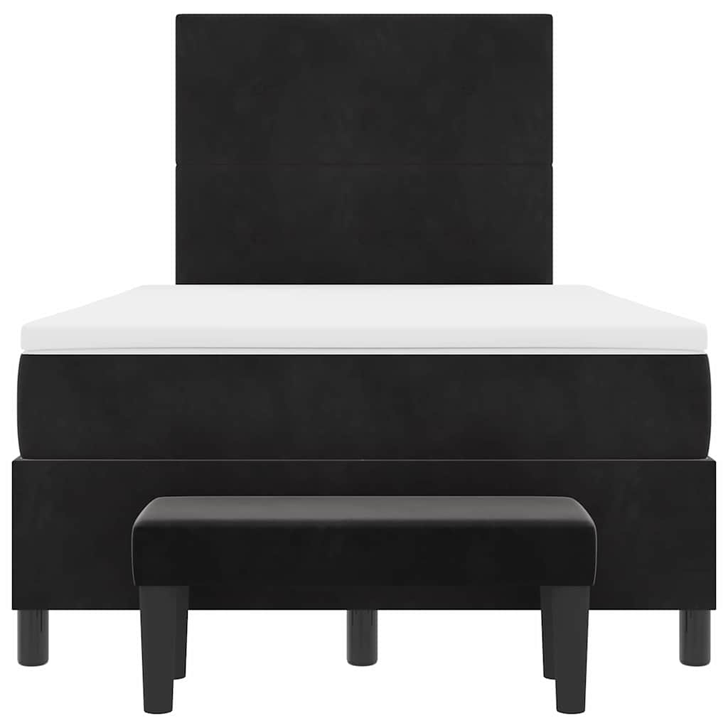 Letto a molle con testiera Nero 190 x 120 cm Velluto | homemem39