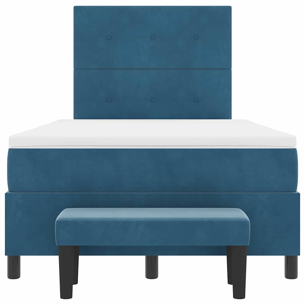 Letto a molle con testiera Blu scuro 190 x 120 cm Velluto | homemem39
