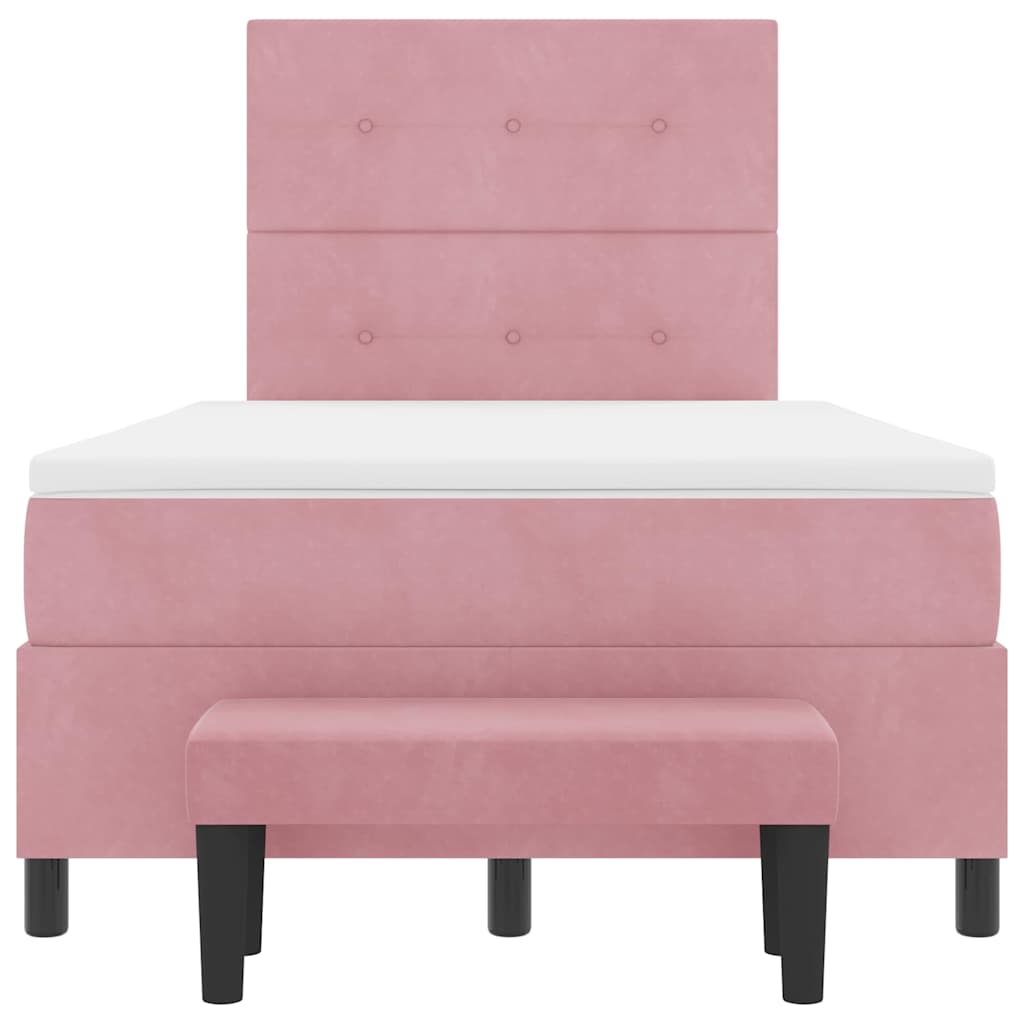 Letto a molle con testiera Rosa 190 x 120 cm Velluto | homemem39