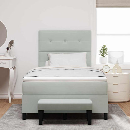 Letto a molle con testiera Grigio chiaro 200 x 120 cm Velluto | homemem39