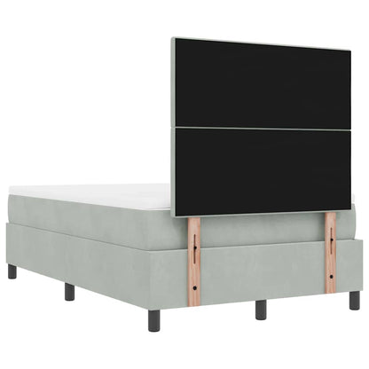 Letto a molle con testiera Grigio chiaro 200 x 120 cm Velluto | homemem39