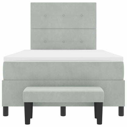 Letto a molle con testiera Grigio chiaro 200 x 120 cm Velluto | homemem39