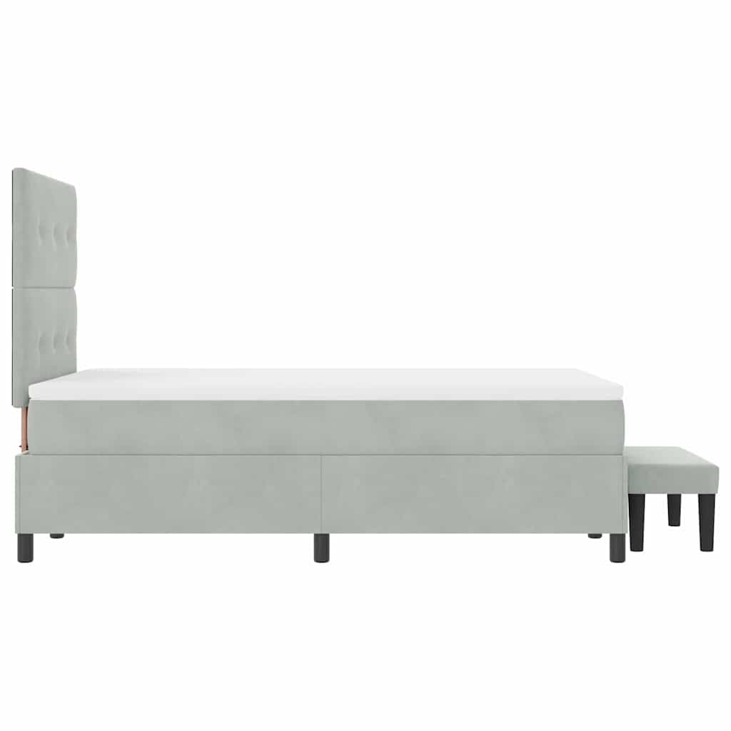 Letto a molle con testiera Grigio chiaro 200 x 120 cm Velluto | homemem39