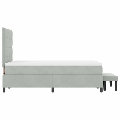 Letto a molle con testiera Grigio chiaro 200 x 120 cm Velluto | homemem39