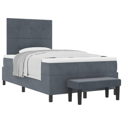 Letto a molle con testiera Grigio scuro 200 x 120 cm Velluto | homemem39