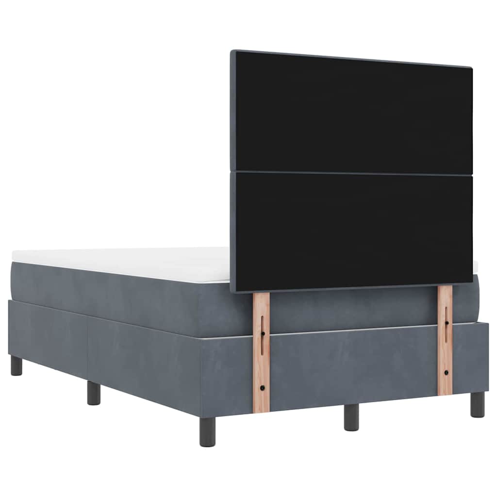 Letto a molle con testiera Grigio scuro 200 x 120 cm Velluto | homemem39