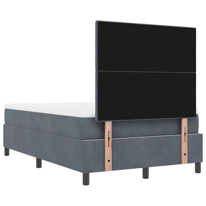 Letto a molle con testiera Grigio scuro 200 x 120 cm Velluto | homemem39