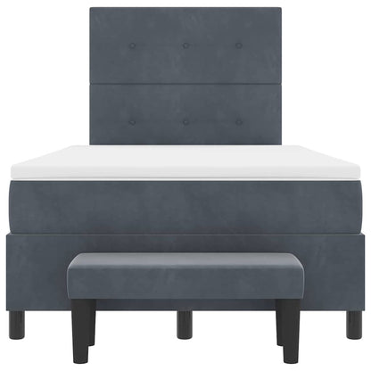 Letto a molle con testiera Grigio scuro 200 x 120 cm Velluto | homemem39