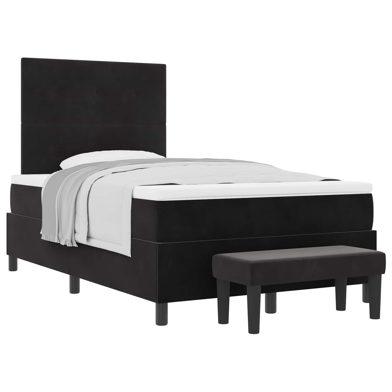 Letto a molle con testiera Nero 200 x 120 cm Velluto | homemem39
