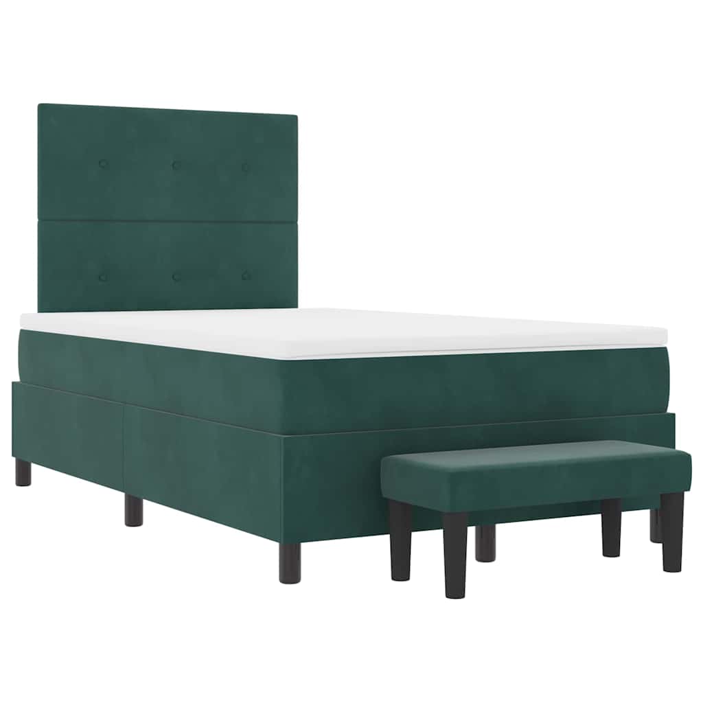 Letto a molle con testiera Verde Scuro 200 x 120 cm Velluto | homemem39