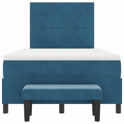Letto a molle con testiera Blu scuro 200 x 120 cm Velluto | homemem39