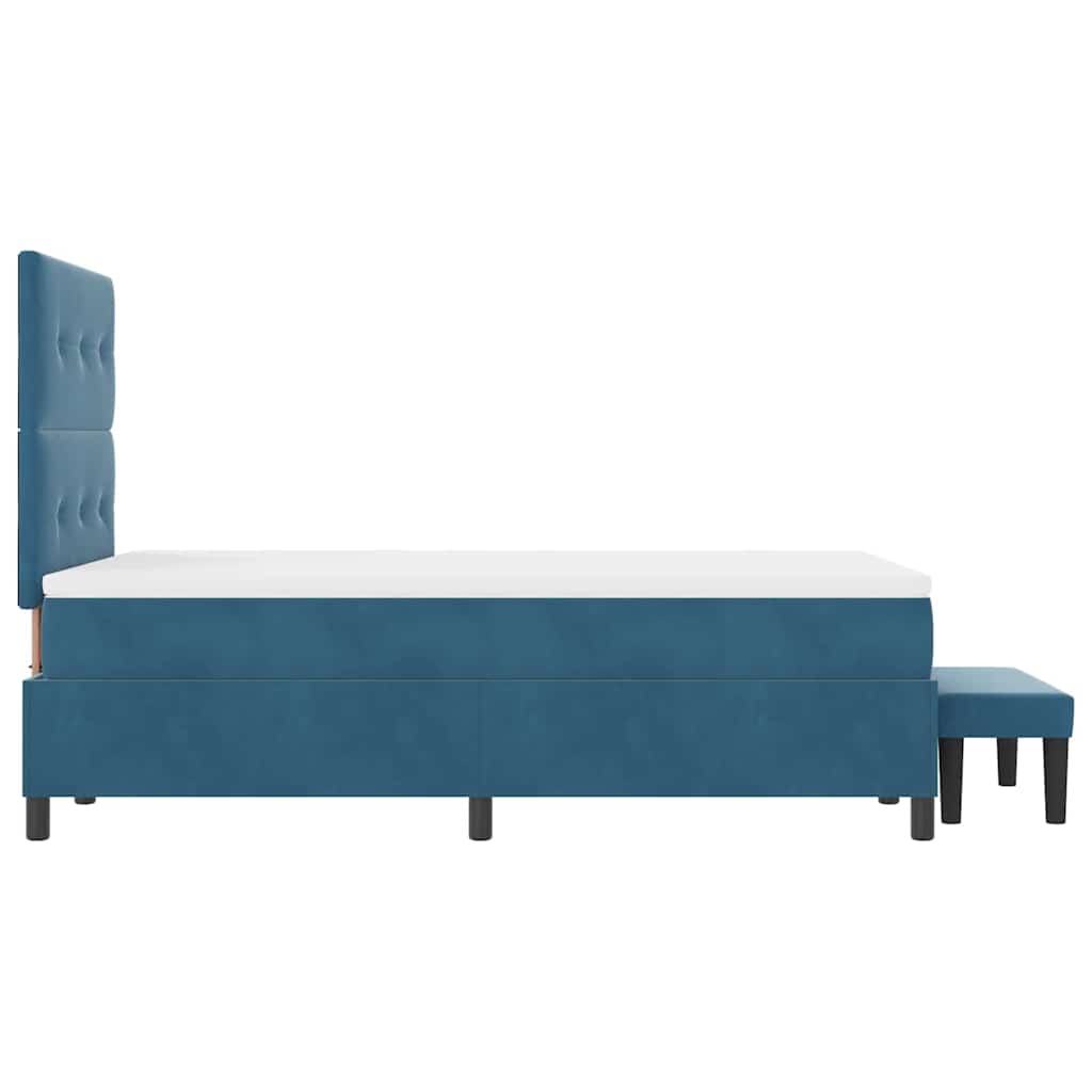 Letto a molle con testiera Blu scuro 200 x 120 cm Velluto | homemem39