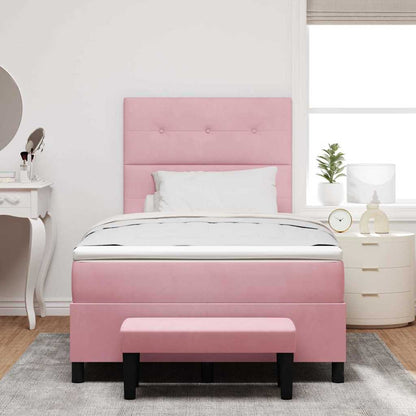 Letto a molle con testiera Rosa 200 x 120 cm Velluto | homemem39