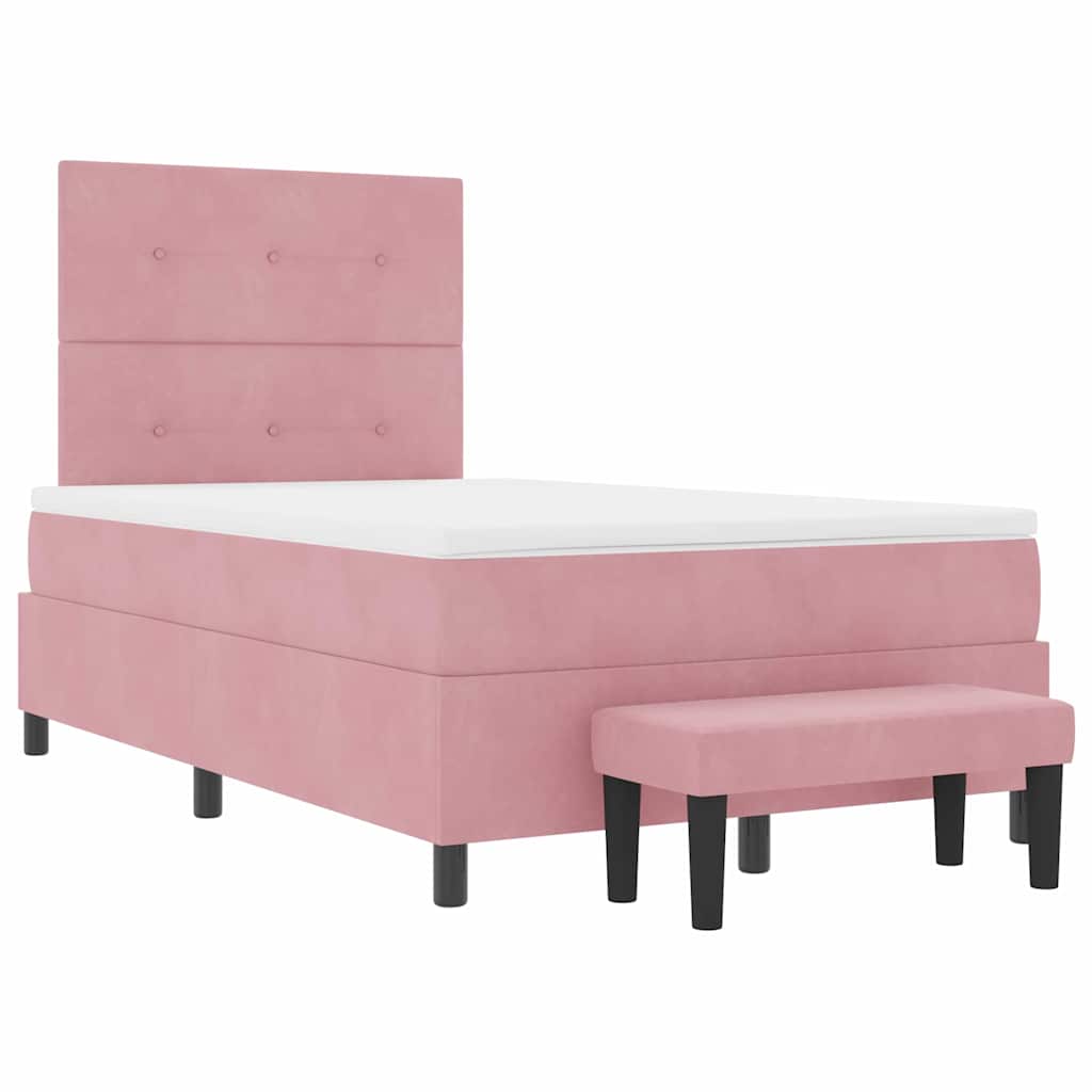 Letto a molle con testiera Rosa 200 x 120 cm Velluto | homemem39
