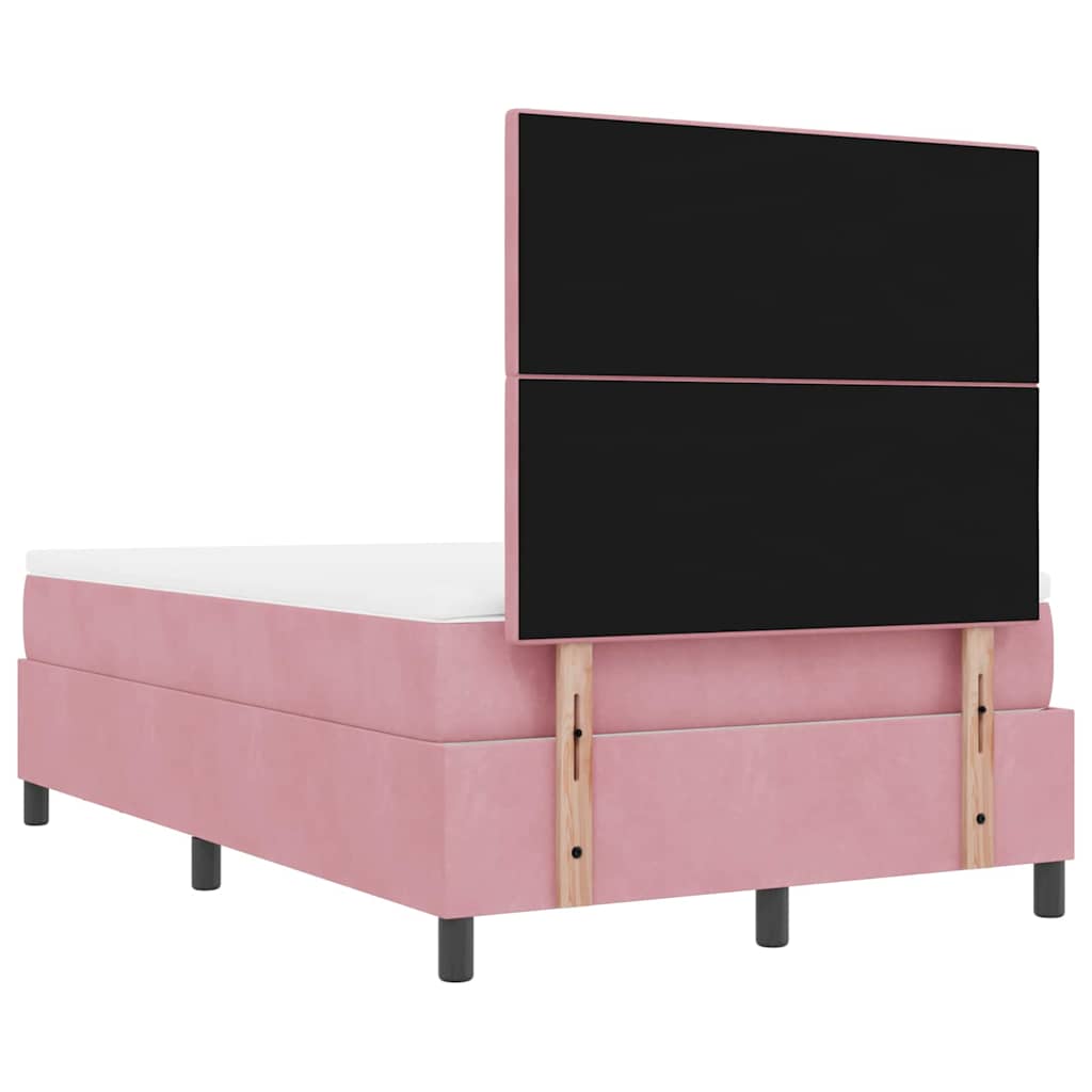 Letto a molle con testiera Rosa 200 x 120 cm Velluto | homemem39