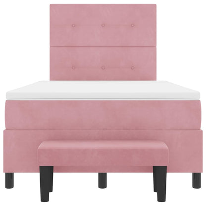 Letto a molle con testiera Rosa 200 x 120 cm Velluto | homemem39
