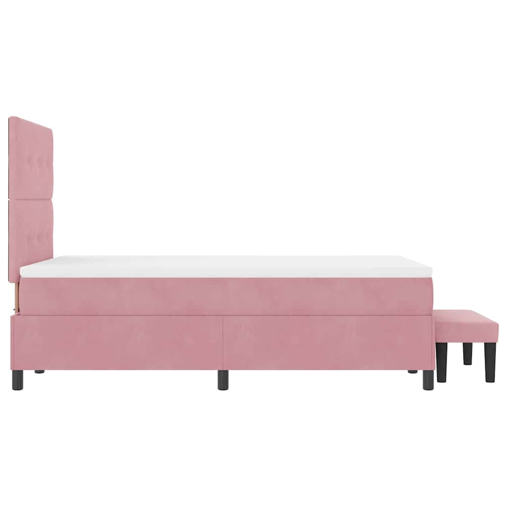 Letto a molle con testiera Rosa 200 x 120 cm Velluto | homemem39