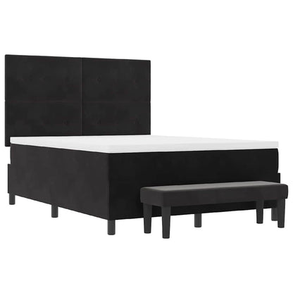 Letto a molle con testiera Nero 190 x 140 cm Velluto | homemem39