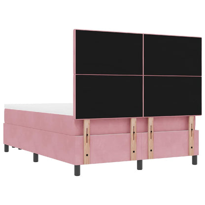 Letto a molle con cuscino Rosa 190 x 140 cm Velluto | homemem39