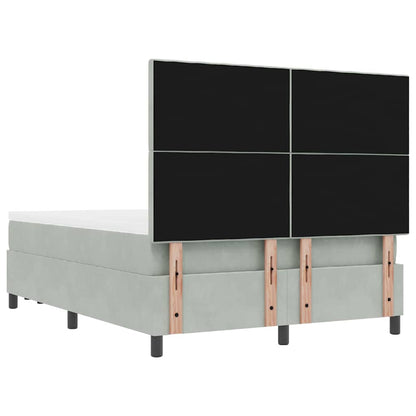 Letto a molle con testiera Grigio chiaro 200 x 140 cm Velluto | homemem39