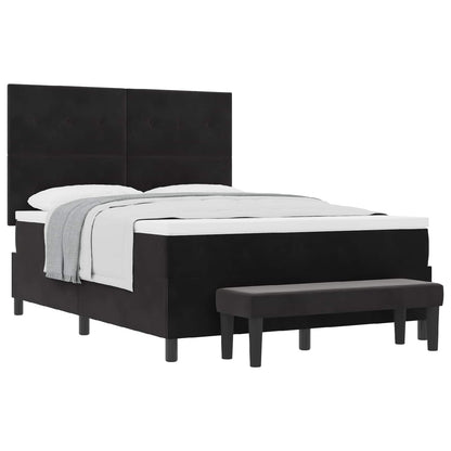 Letto a molle con cuscino Nero 200 x 140 cm Velluto | homemem39