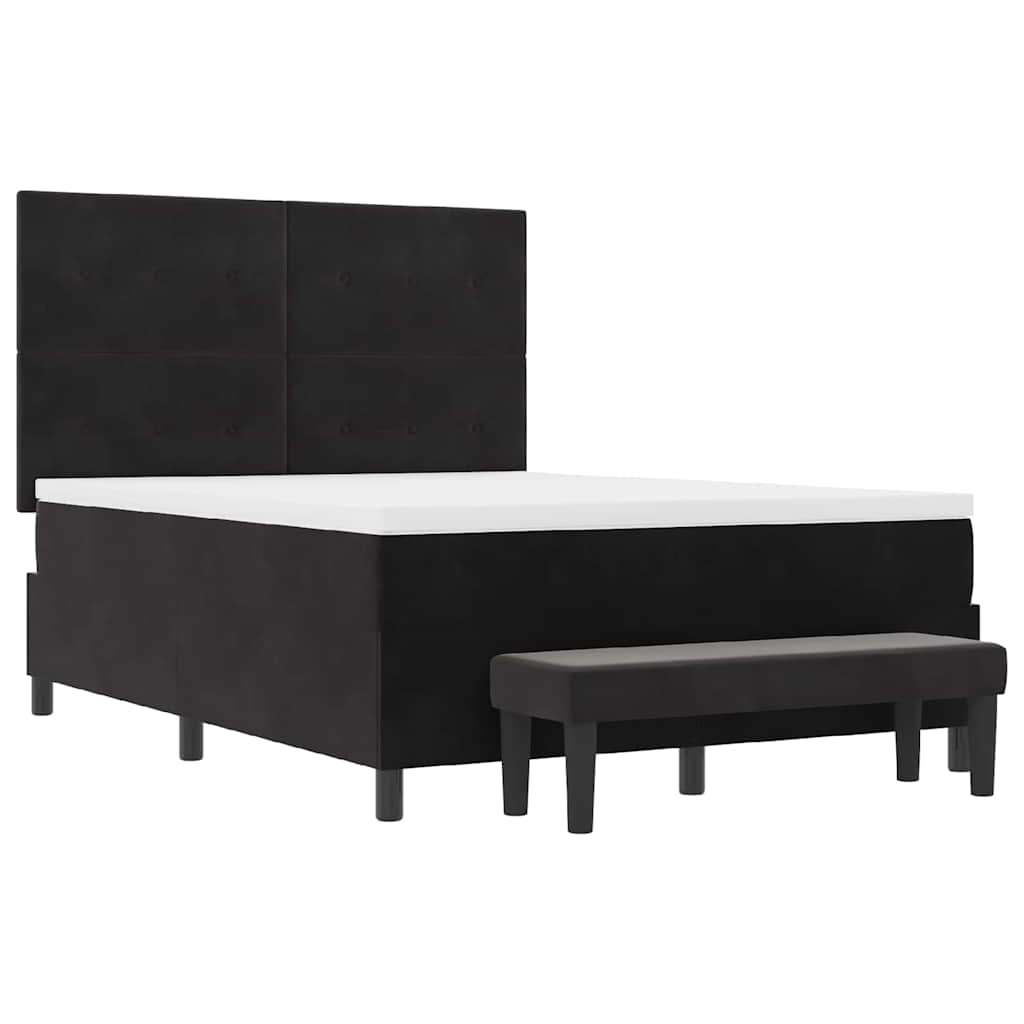 Letto a molle con cuscino Nero 200 x 140 cm Velluto | homemem39
