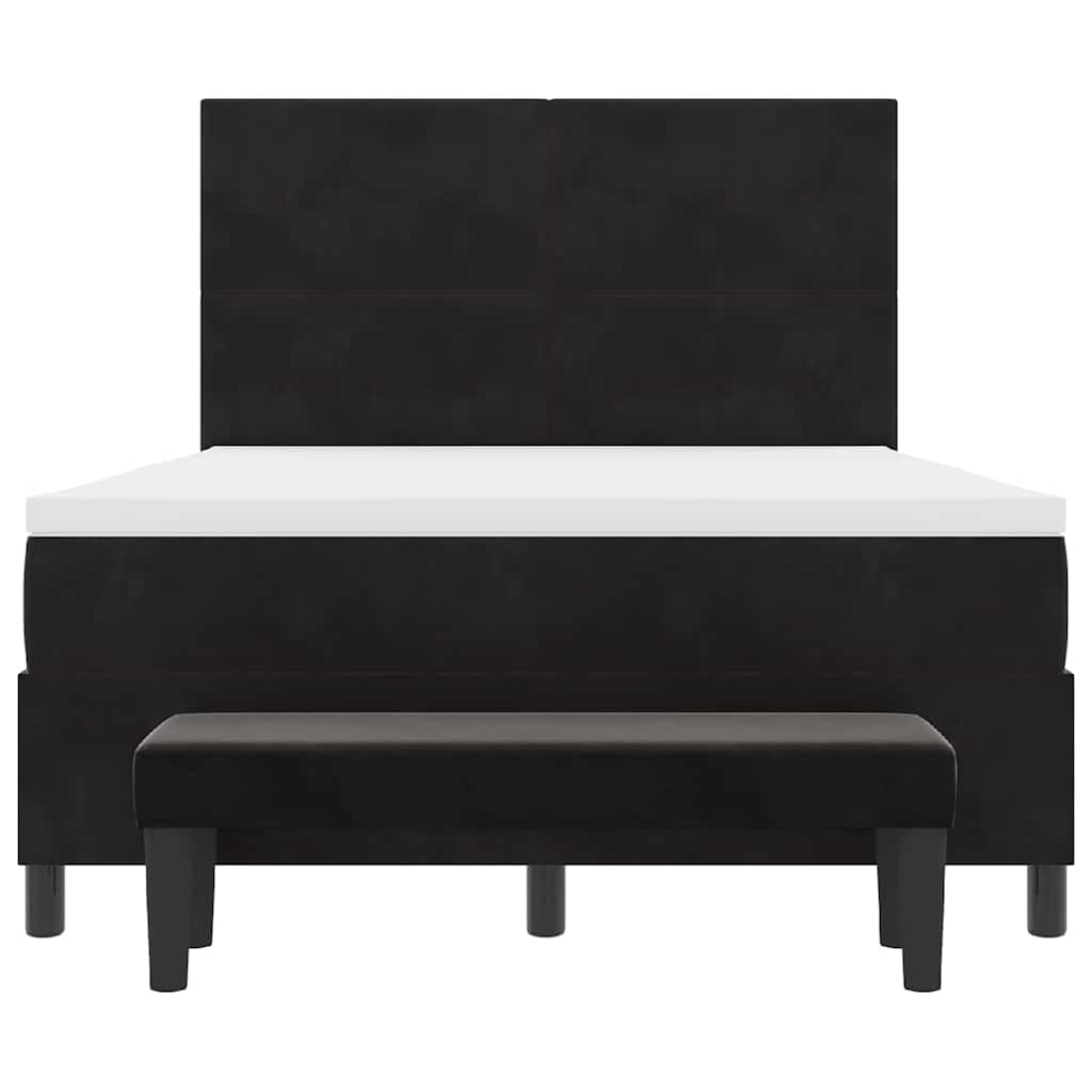 Letto a molle con cuscino Nero 200 x 140 cm Velluto | homemem39