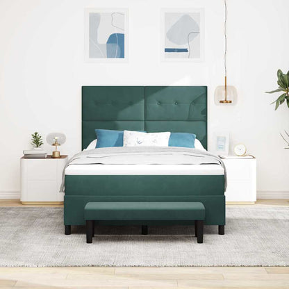 Letto a molle con testiera Verde scuro 200 x 140 cm Velluto | homemem39