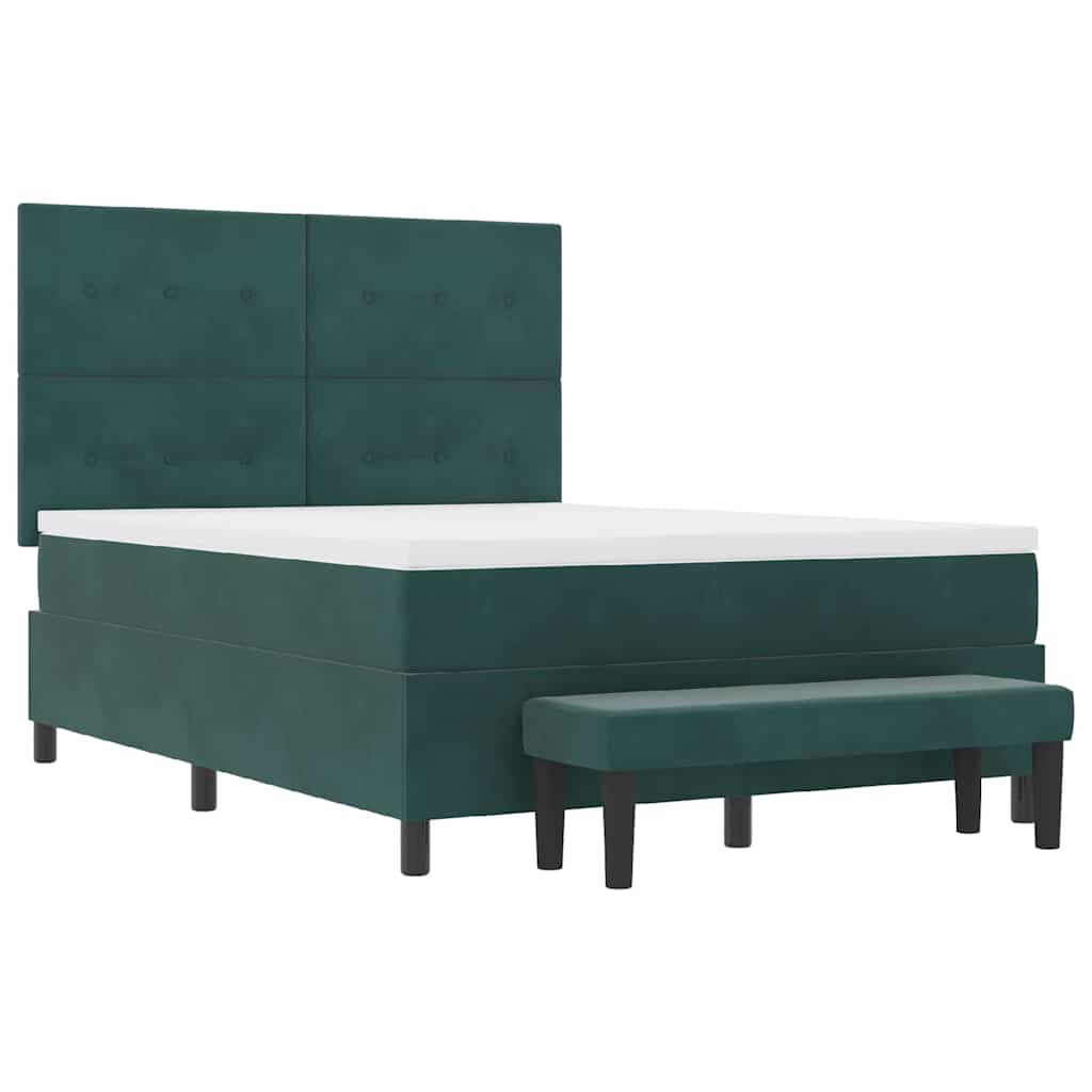 Letto a molle con testiera Verde scuro 200 x 140 cm Velluto | homemem39