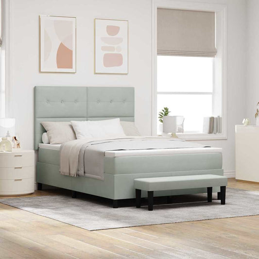 Letto a molle con testiera Grigio chiaro 200 x 160 cm Velluto | homemem39