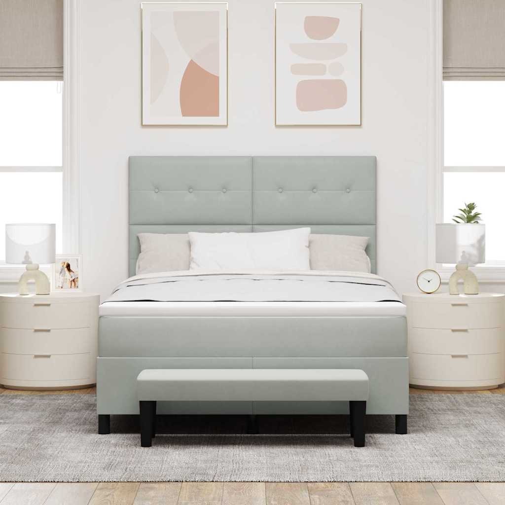 Letto a molle con testiera Grigio chiaro 200 x 160 cm Velluto | homemem39