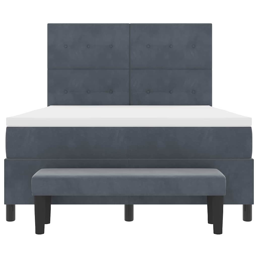 Letto a molle con cuscino Grigio scuro 200 x 160 cm Velluto | homemem39